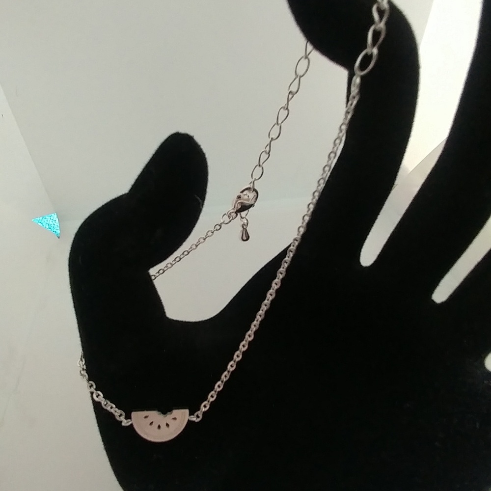 Silver Plated Bracelet with Watermelon Charm